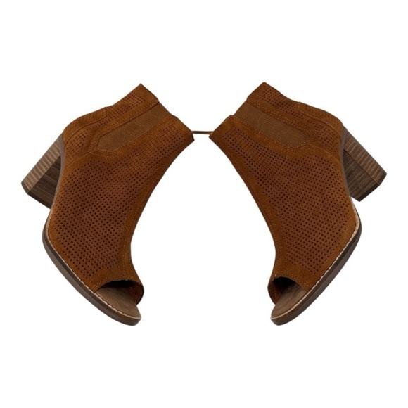 Toms Women's Majorca Peep Toe Ankle Boots Chestnut Brown Size 6.5 - Picture 3 of 10